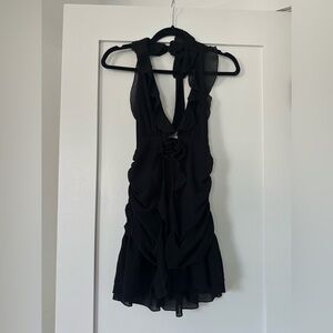 Peppermayo Black Ruffled Dress
